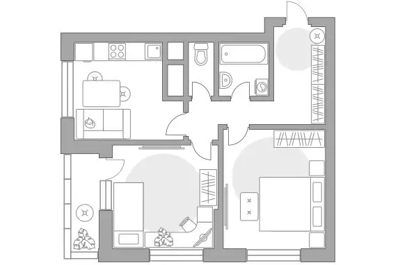 2-комнатная квартира: Красногорск, жилой комплекс Ильинойс (54.92 м) - Фото 1