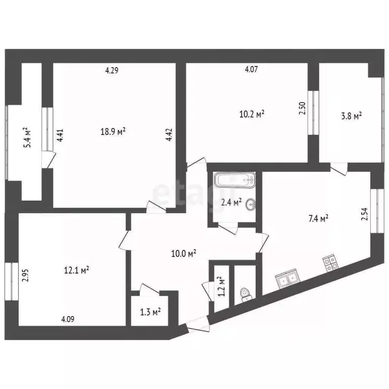 3-к кв. Севастополь ул. Хрусталева, 161 (68.1 м) - Фото 1