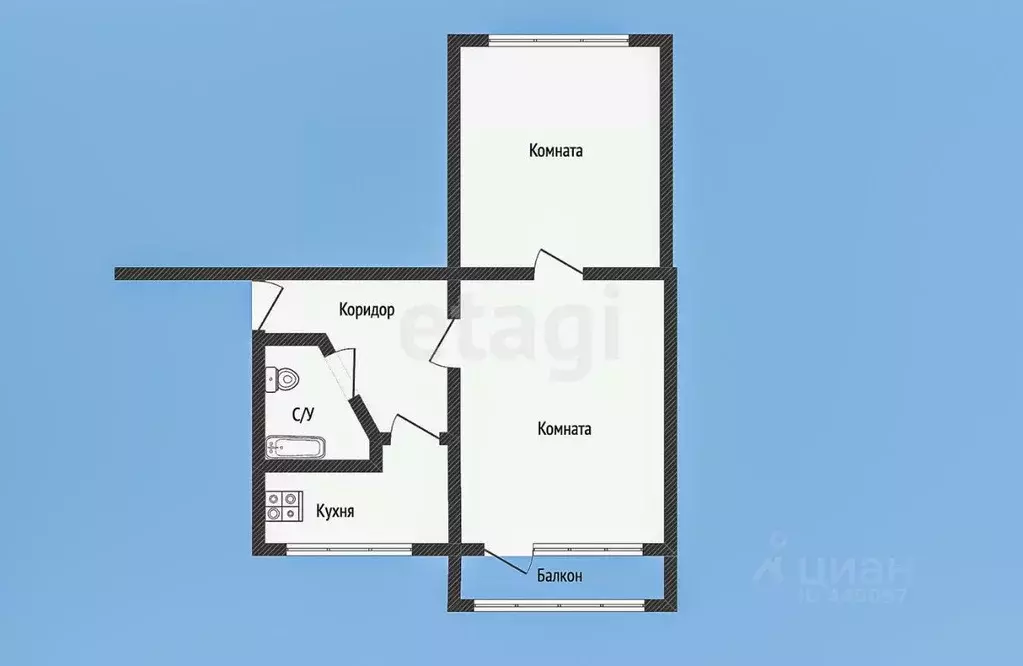 2-к кв. Смоленская область, Ярцево Солнечная ул., 3К3 (44.0 м) - Фото 2
