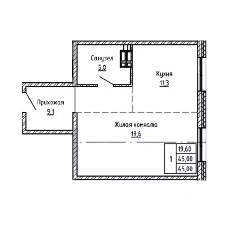 2-к кв. Приморский край, Владивосток Днепровская ул., 25к5 (45.0 м) - Фото 1