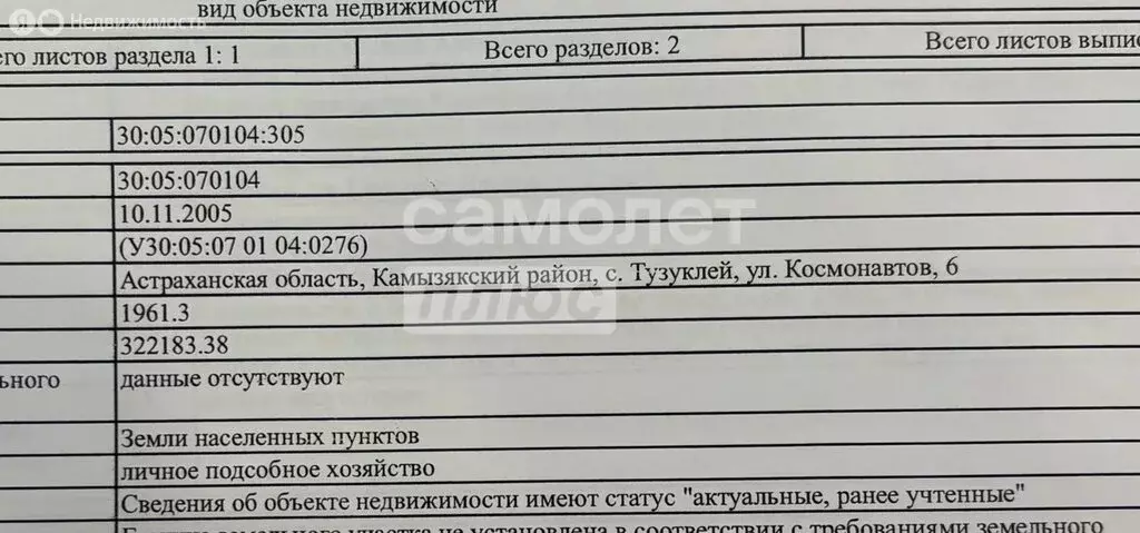 Участок в Камызякский район, село Тузуклей (20 м) - Фото 1