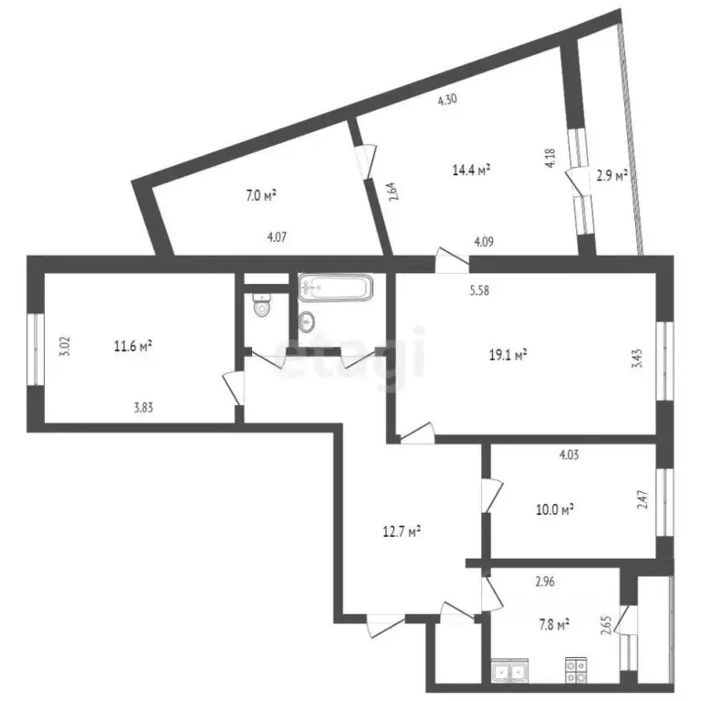 4-к кв. Тверская область, Тверь бул. Гусева, 47к2 (87.1 м) - Фото 0