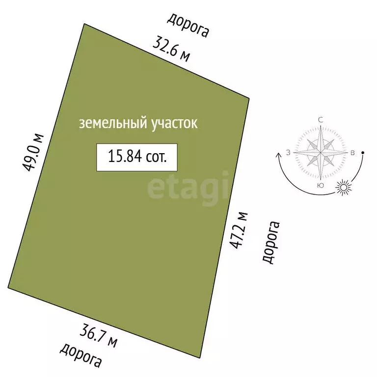 Участок в Тюмень, садовое товарищество Яровское (15.84 м) - Фото 1