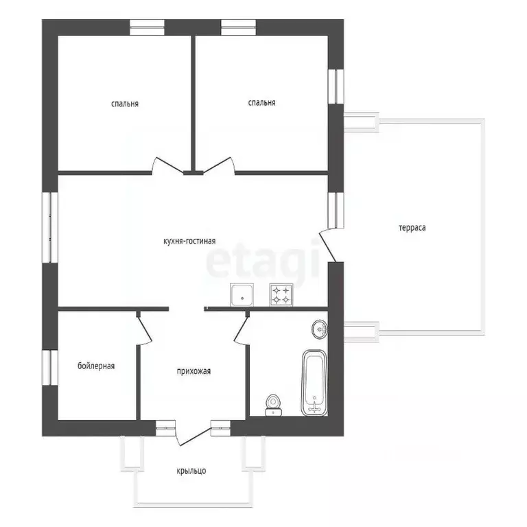 Дом в Пермский край, д. Устиново ул. Калмыкова (65 м) - Фото 1