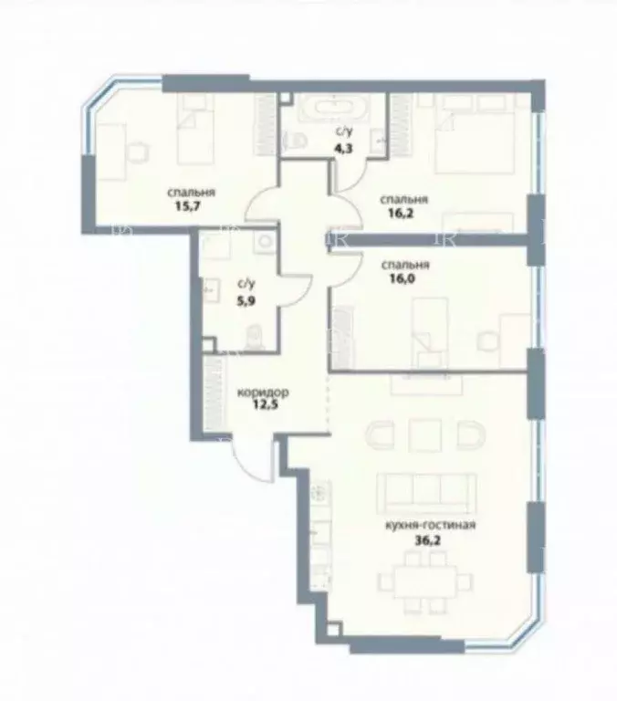 Квартира, 4 комнаты, 108 м - Фото 0