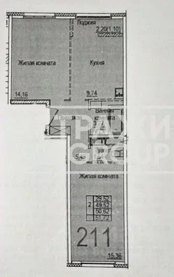 2-к кв. Московская область, Красногорск городской округ, Нахабино пгт ... - Фото 2