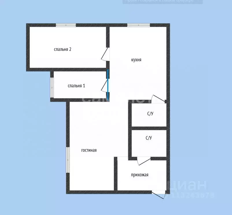 3-к кв. Дагестан, Каспийск ул. Байрамова, 9 (67.5 м) - Фото 2