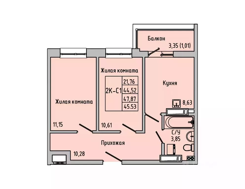 2-к кв. Ростовская область, Батайск ул. Луначарского, 180А (45.53 м) - Фото 0