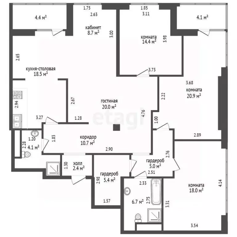 4-к кв. Ростовская область, Ростов-на-Дону ул. Максима Горького, 120 ... - Фото 2