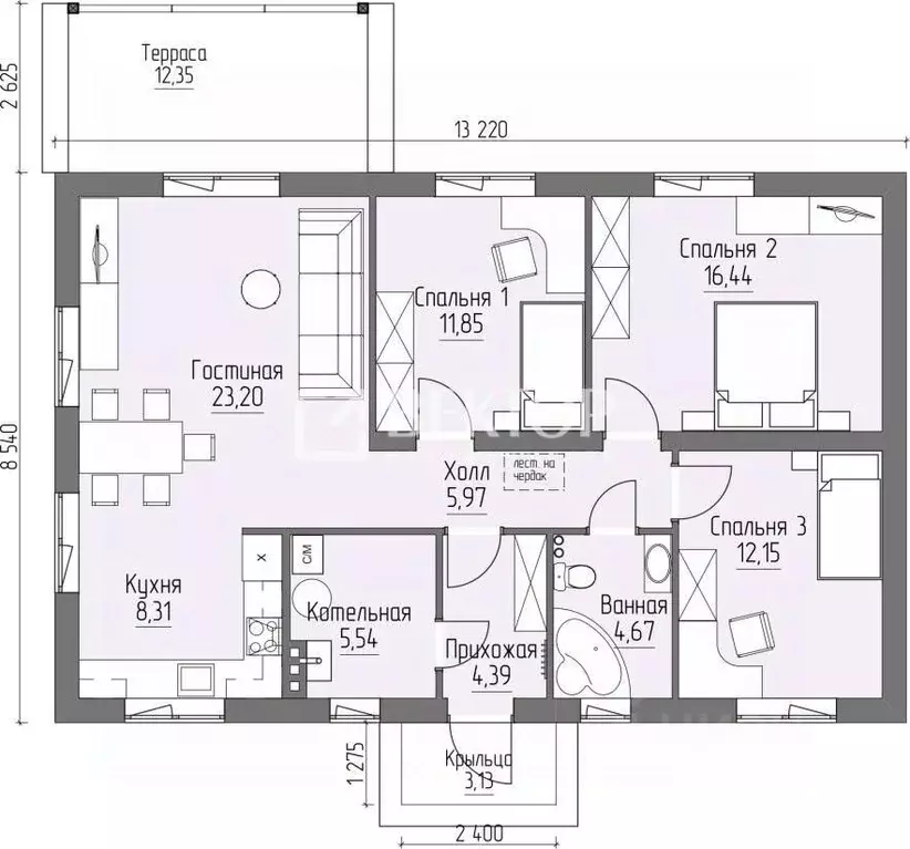 Дом в Ивановская область, Тейково ул. 1-я Спартаковская, 14 (93 м) - Фото 2