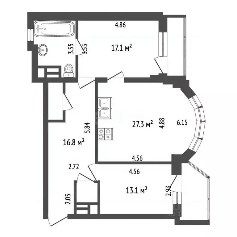 3-к кв. Московская область, Одинцовский городской округ, ... - Фото 1