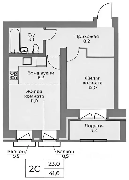 2-к кв. Новосибирская область, Новосибирск Кубовая ул., 113/5 (40.0 м) - Фото 1