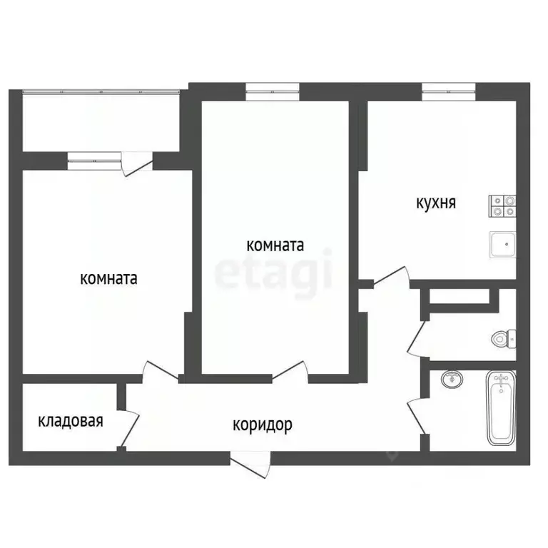 2-к кв. Воронежская область, Семилуки ул. Чайковского, 7/1 (60.9 м) - Фото 2