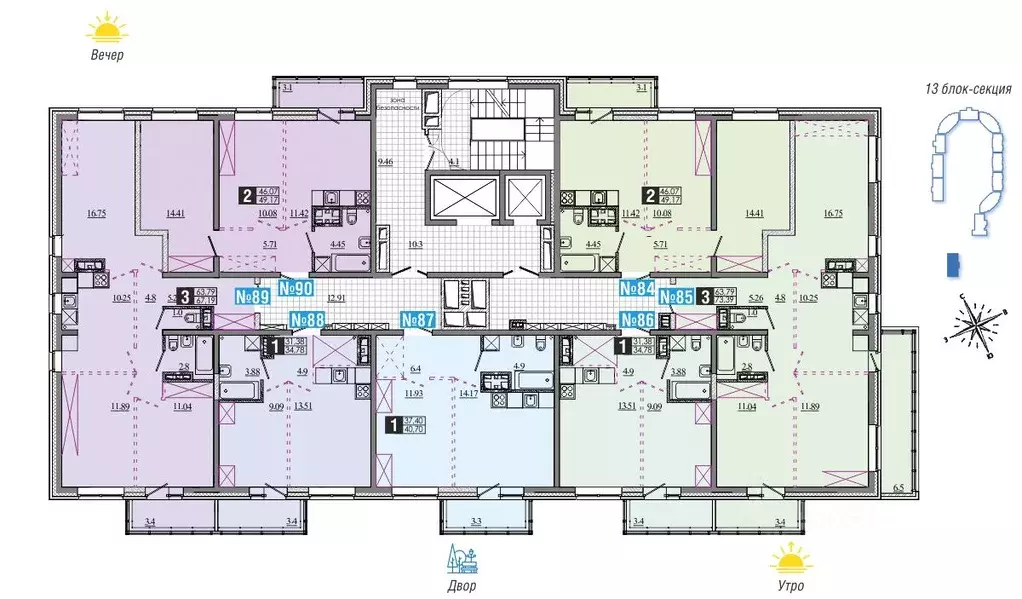 3-к кв. Иркутская область, Иркутск Ново-Ленино мкр,  (73.69 м) - Фото 1