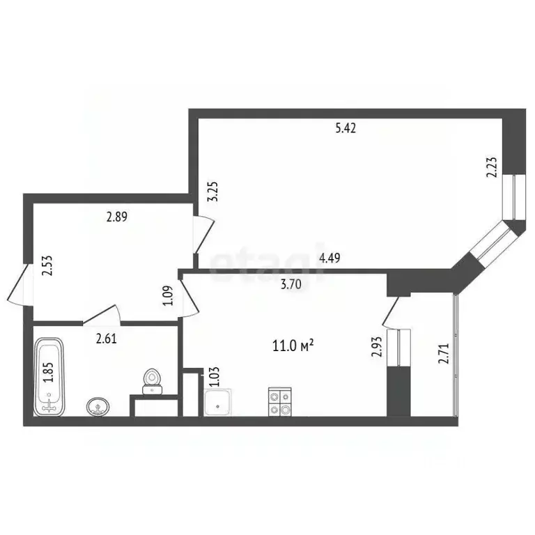 1-к кв. Самарская область, Самара Молодежная ул., 18 (39.0 м) - Фото 2