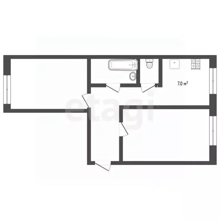 2-к кв. Тюменская область, Тюмень ул. Белинского, 7 (49.3 м) - Фото 2