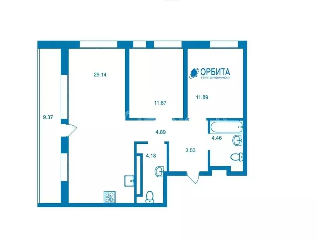 3-комнатная квартира: Тюмень, Харьковская улица, 72Б (79 м) - Фото 1