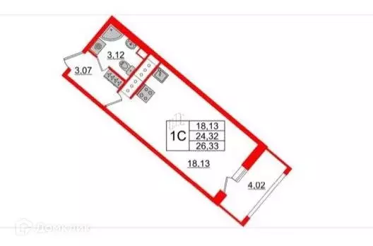 Продаётся квартира-студия, 24.32 м - Фото 0