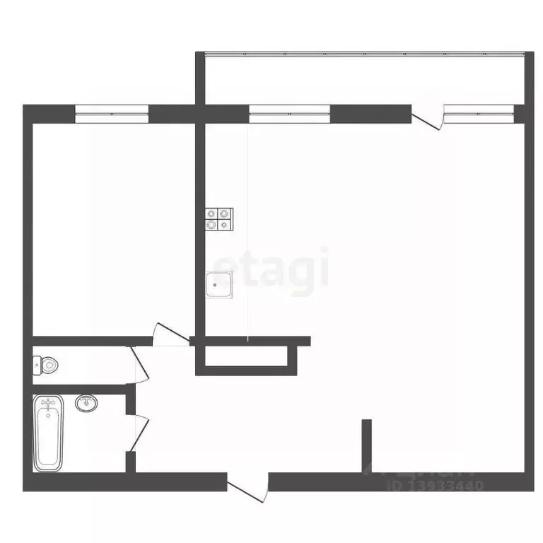 1-к кв. Тюменская область, Тюмень ул. Газовиков, 17 (47.1 м) - Фото 1