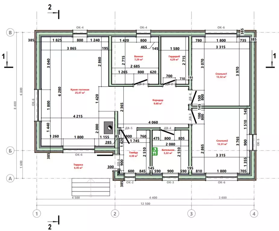 Коттедж в Тульская область, Тула городской округ, д. Малевка  (88 м) - Фото 2