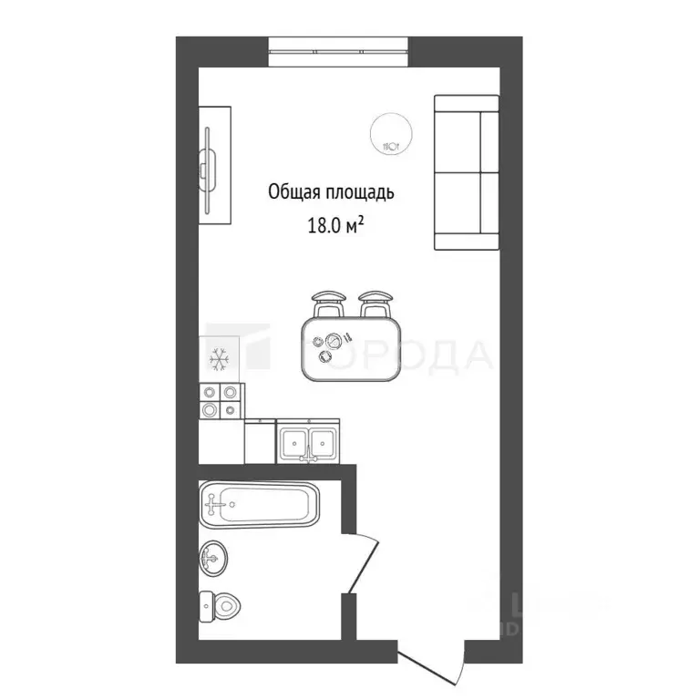 Студия Новосибирская область, Новосибирск Северный мкр, ул. ... - Фото 2