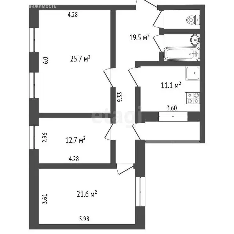 3-комнатная квартира: Вологда, Первомайская улица, 35А (117.4 м) - Фото 0