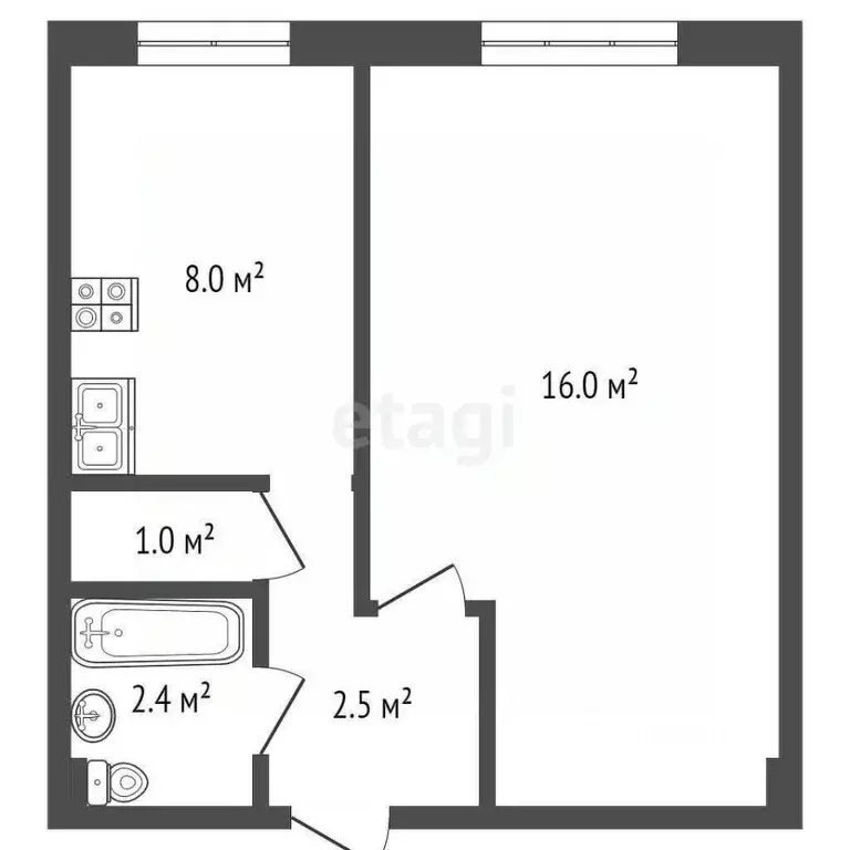1-к кв. Крым, Феодосия пер. Димитрова, 2 (35.4 м) - Фото 1