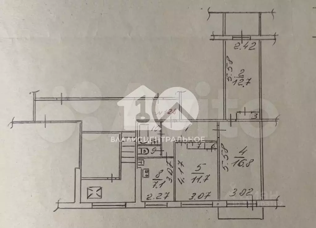 3-к. квартира, 61 м, 9/9 эт. - Фото 0