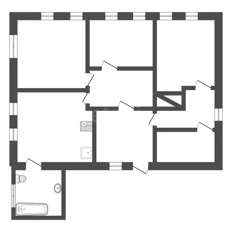 4-комнатная квартира: Белёв, улица Карла Маркса, 41 (60 м) - Фото 1