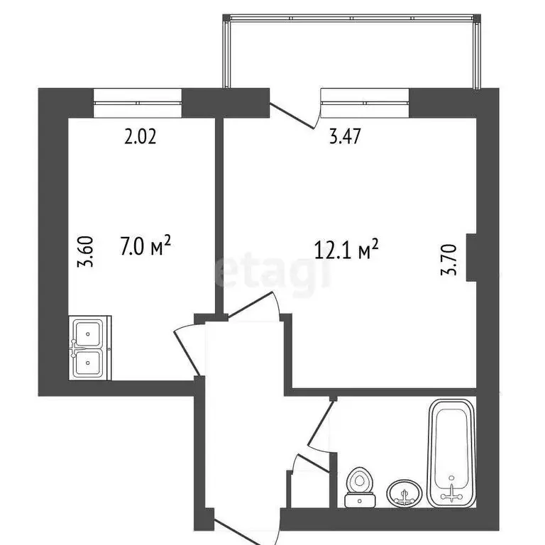 1-комнатная квартира: Челябинск, улица Молодогвардейцев, 58В (26.5 м) - Фото 0
