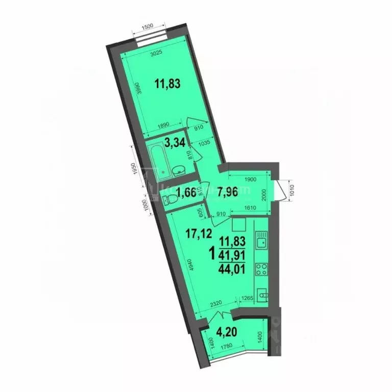 1-к кв. Владимирская область, Ковров ул. 9 Мая, 8 (44.01 м) - Фото 1