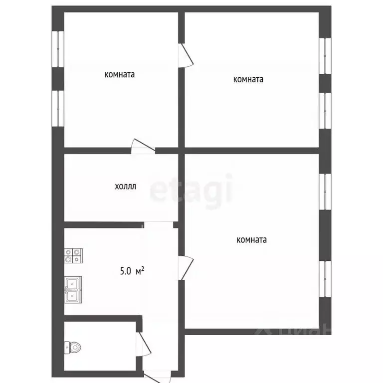 3-к кв. Самарская область, Самара Молодогвардейская ул., 42 (54.1 м) - Фото 2