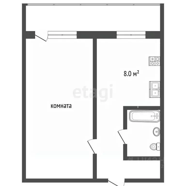 1-к кв. Архангельская область, Архангельск Стрелковая ул., 27к1 (35.4 ... - Фото 2