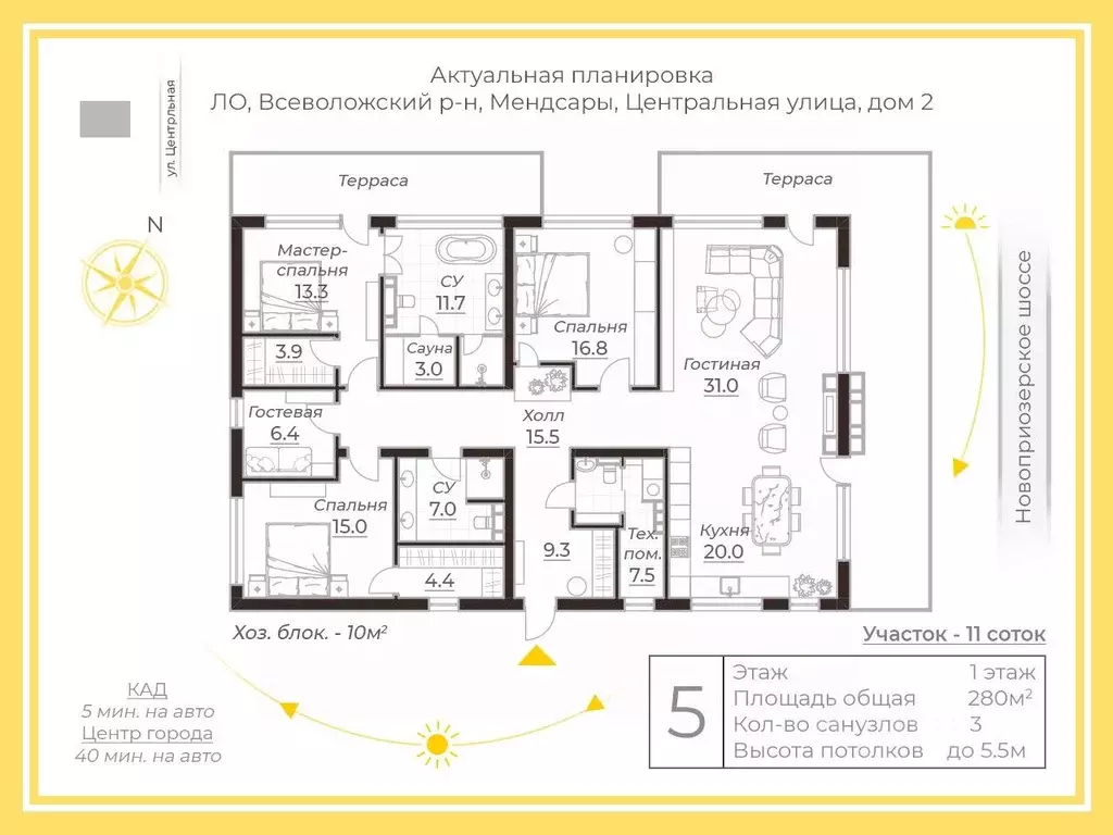 Коттедж в Ленинградская область, Всеволожский район, Бугровское ... - Фото 2