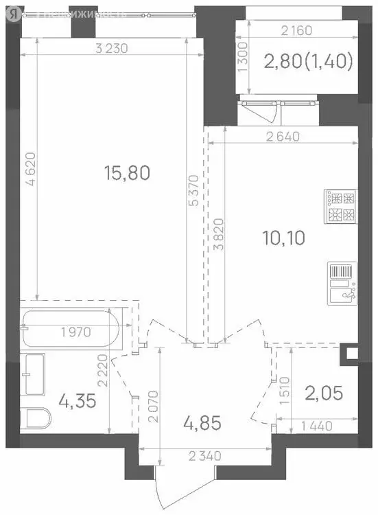 1-комнатная квартира: Казань, Краснококшайская улица, 58 (38.55 м) - Фото 0