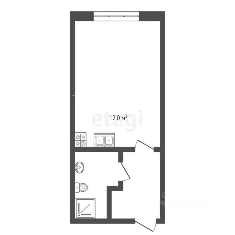 Студия Тюменская область, Тюмень Харьковская ул., 76 (22.2 м) - Фото 1