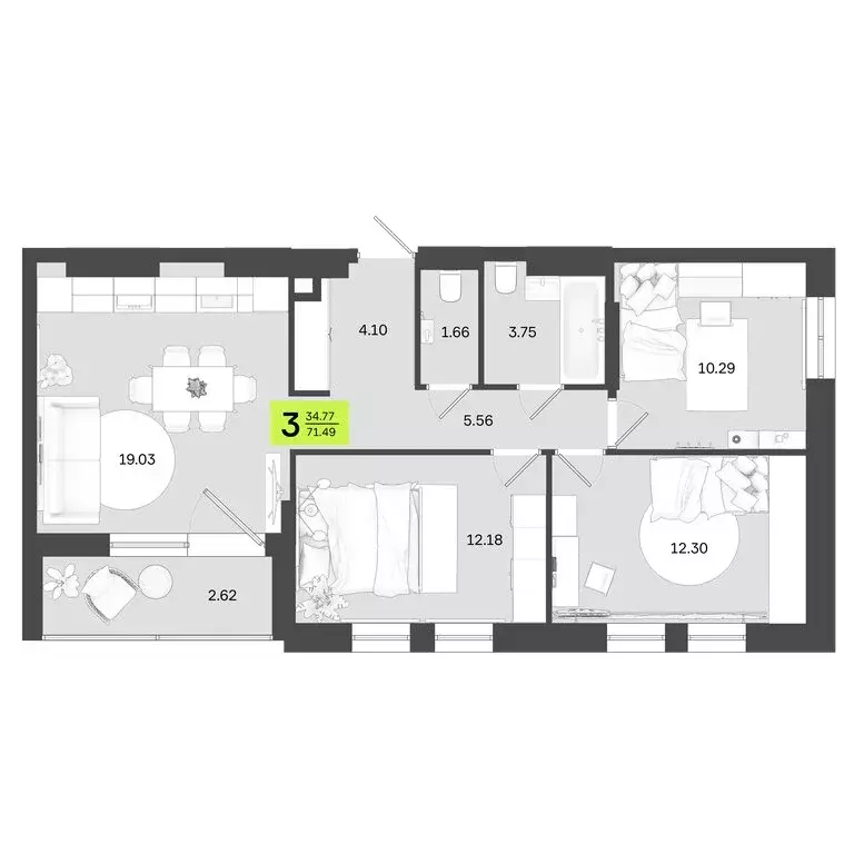 2-комнатная квартира: Уфа, улица Акназарова, 20 (56.66 м) - Фото 0