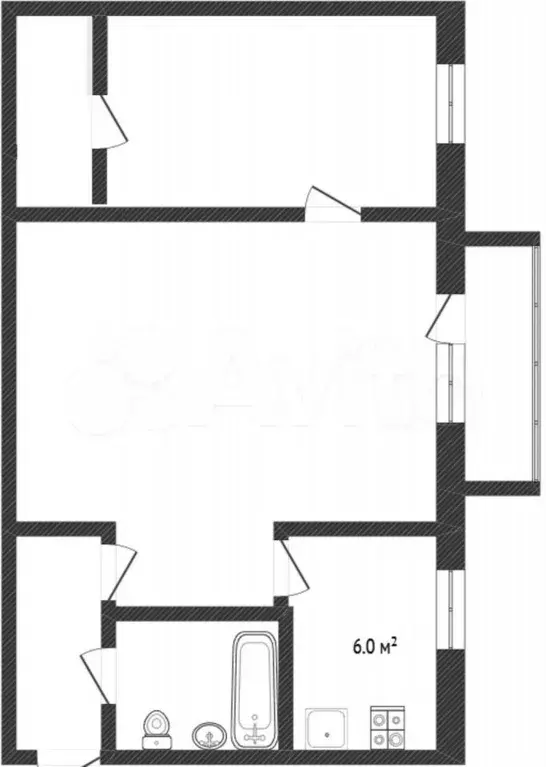 2-к. квартира, 44,3 м, 4/5 эт. - Фото 0