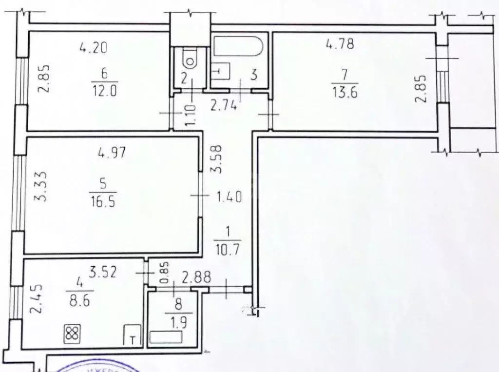 3-к кв. Удмуртия, Ижевск ул. Холмогорова, 27 (66.9 м) - Фото 2