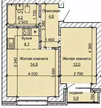 2-к кв. Алтайский край, Барнаул ул. Анатолия (40.4 м) - Фото 0