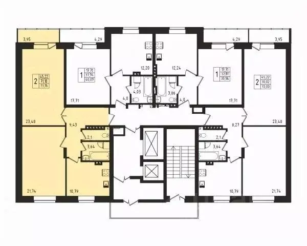 2-к кв. Новосибирская область, Новосибирск Вилюйская ул., 1 (70.2 м) - Фото 2