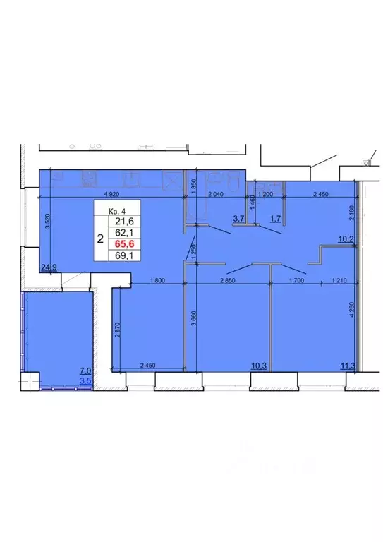 2-к кв. Костромская область, Кострома Кинешемское ш., 88 (65.6 м) - Фото 0