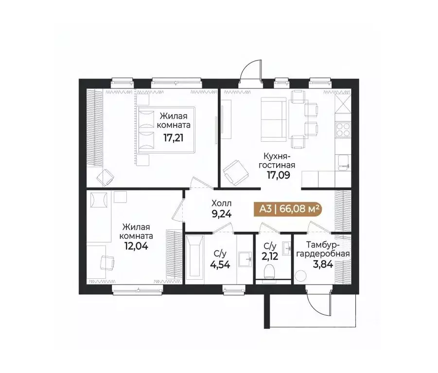Таунхаус в Ленинградская область, Всеволожск ш. Южное (66 м) - Фото 1