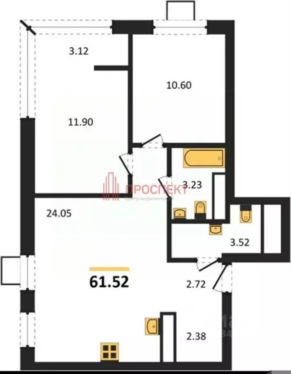 3-к кв. Пензенская область, Пенза ул. Щербакова, 75 (61.5 м) - Фото 2