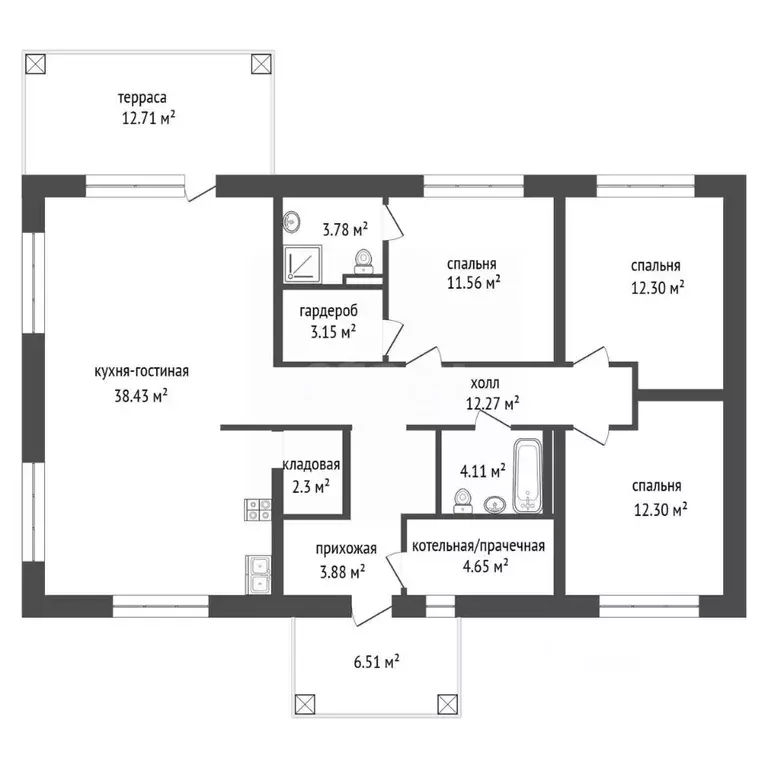 Дом в Тюменская область, Тюменский муниципальный округ, д. Ушакова, ... - Фото 2