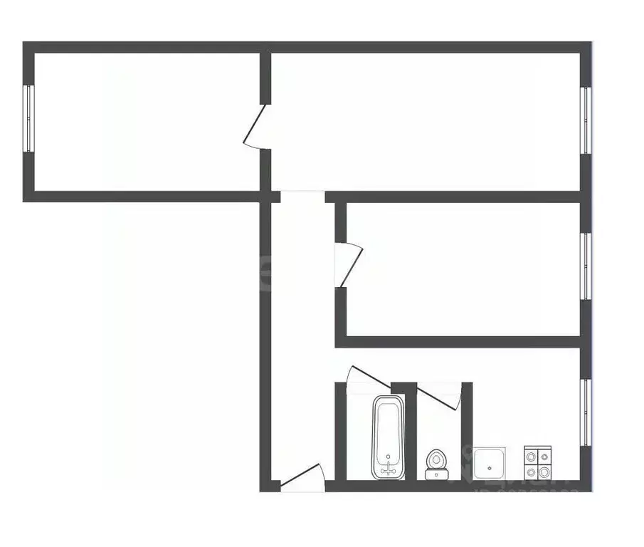 3-к кв. Кемеровская область, Прокопьевск Институтская ул., 82 (57.8 м) - Фото 2