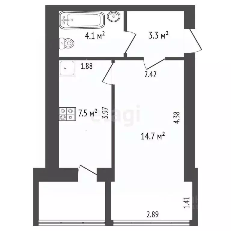 1-к кв. Севастополь ул. Комбрига Потапова, 14 (30.6 м) - Фото 1