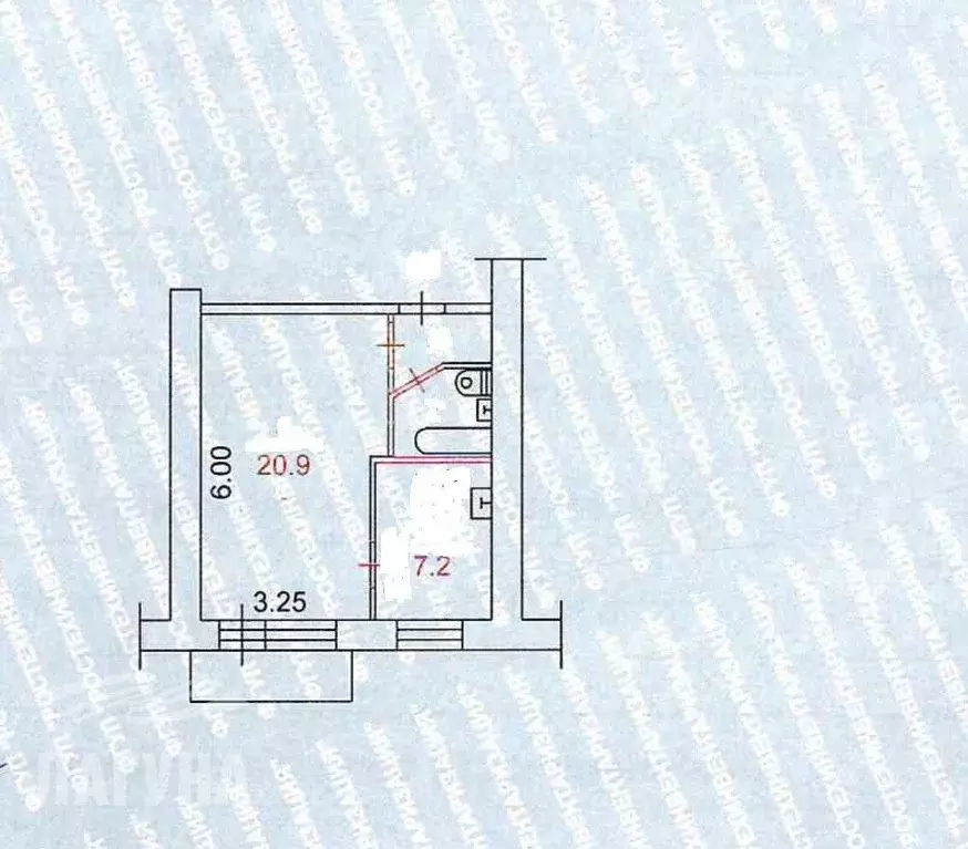 1-к кв. Томская область, Томск ул. Яковлева, 6 (33.3 м) - Фото 1