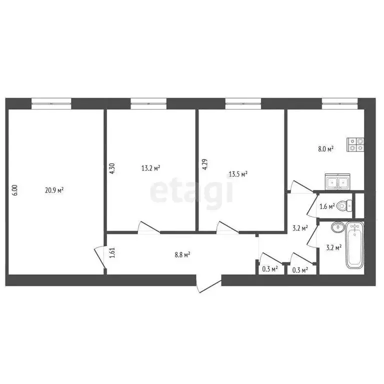 3-комнатная квартира: Санкт-Петербург, Каменноостровский проспект, 34 ... - Фото 1