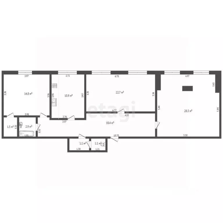 3-к кв. Башкортостан, Стерлитамак ул. Карла Маркса, 149 (101.7 м) - Фото 2